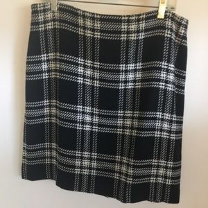 Talbots Black and White Plaid Skirt